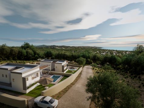 VKLIM338-A Luxurious two bedroom villa with swimming pool and sea view in Klima